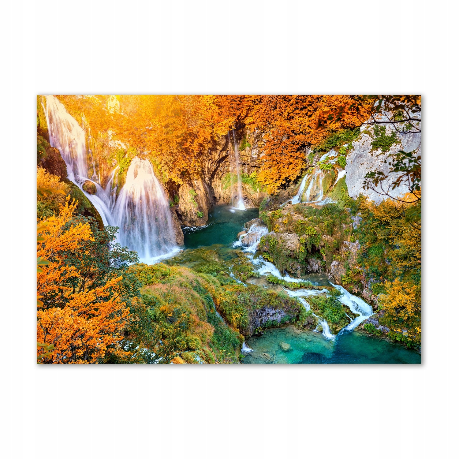 

Foto obraz szklany Wodospad jesienią 100x70