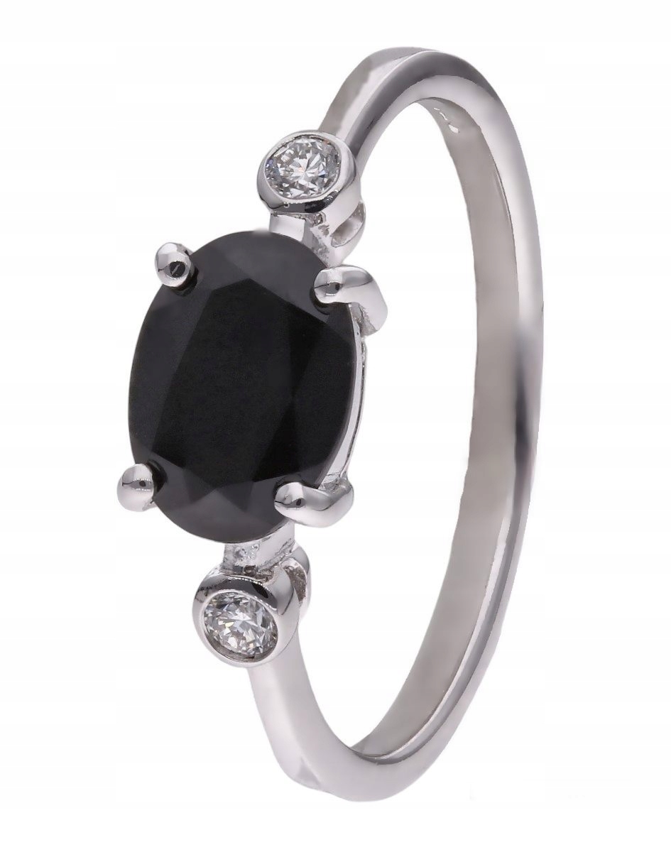 Prstýnek Ag 925 Onyx a diamant CVD-3338-R-OX vel. 19