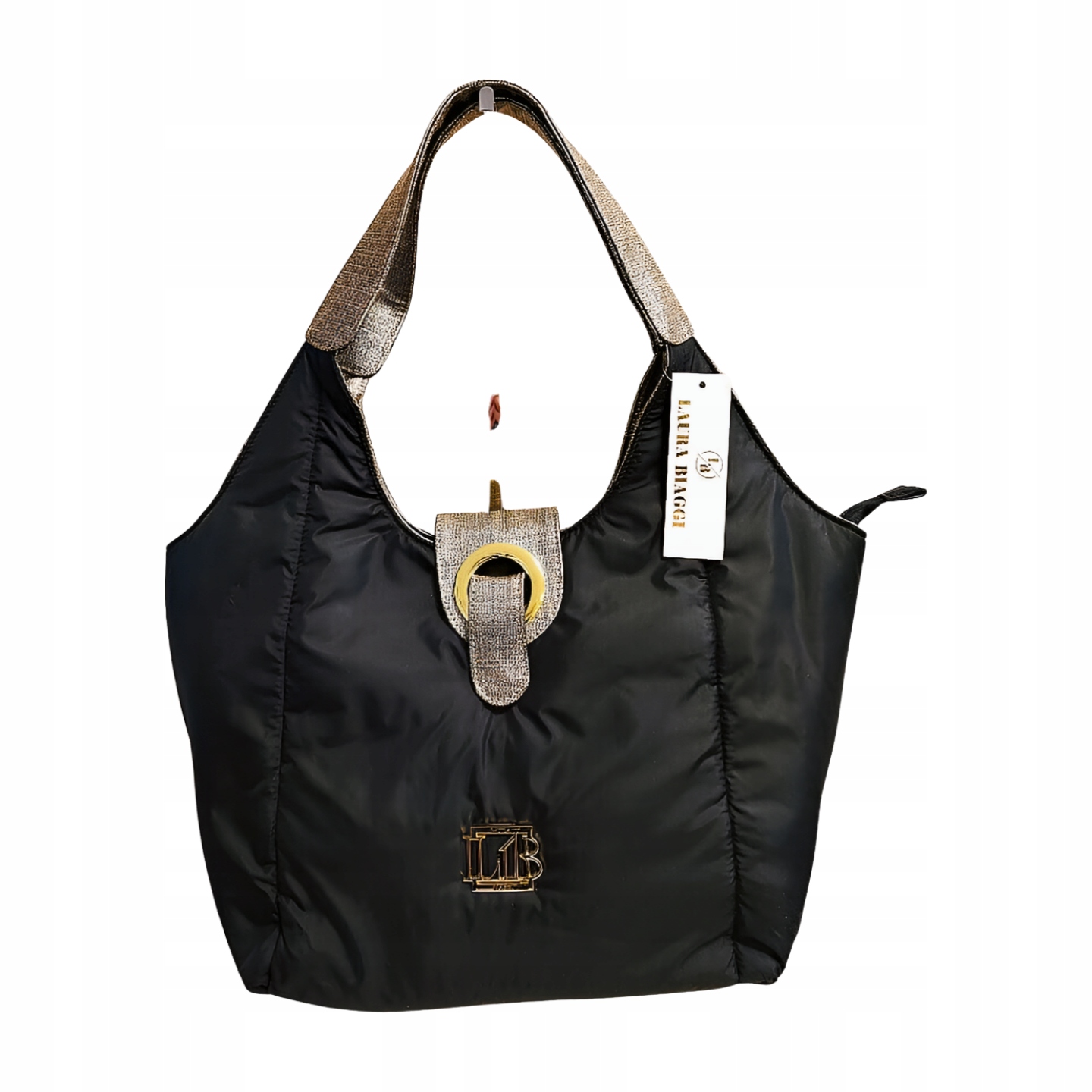 Laura Biaggi černá a zlatá shopper taška přes rameno