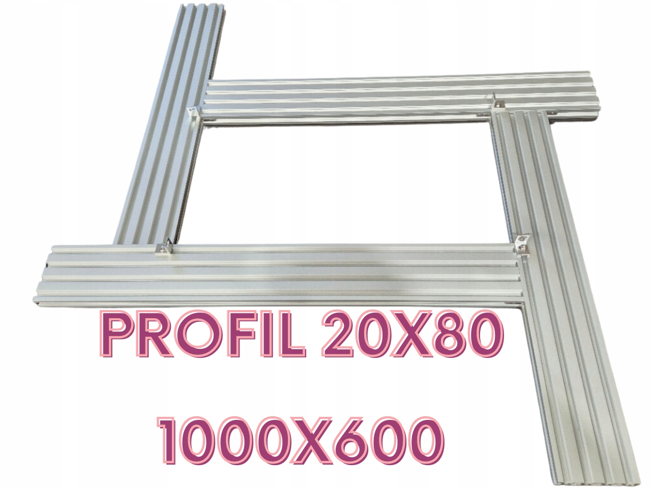 Univerzální nastavitelná šablona pro frézování 1000x600 mm z profilu 20x80
