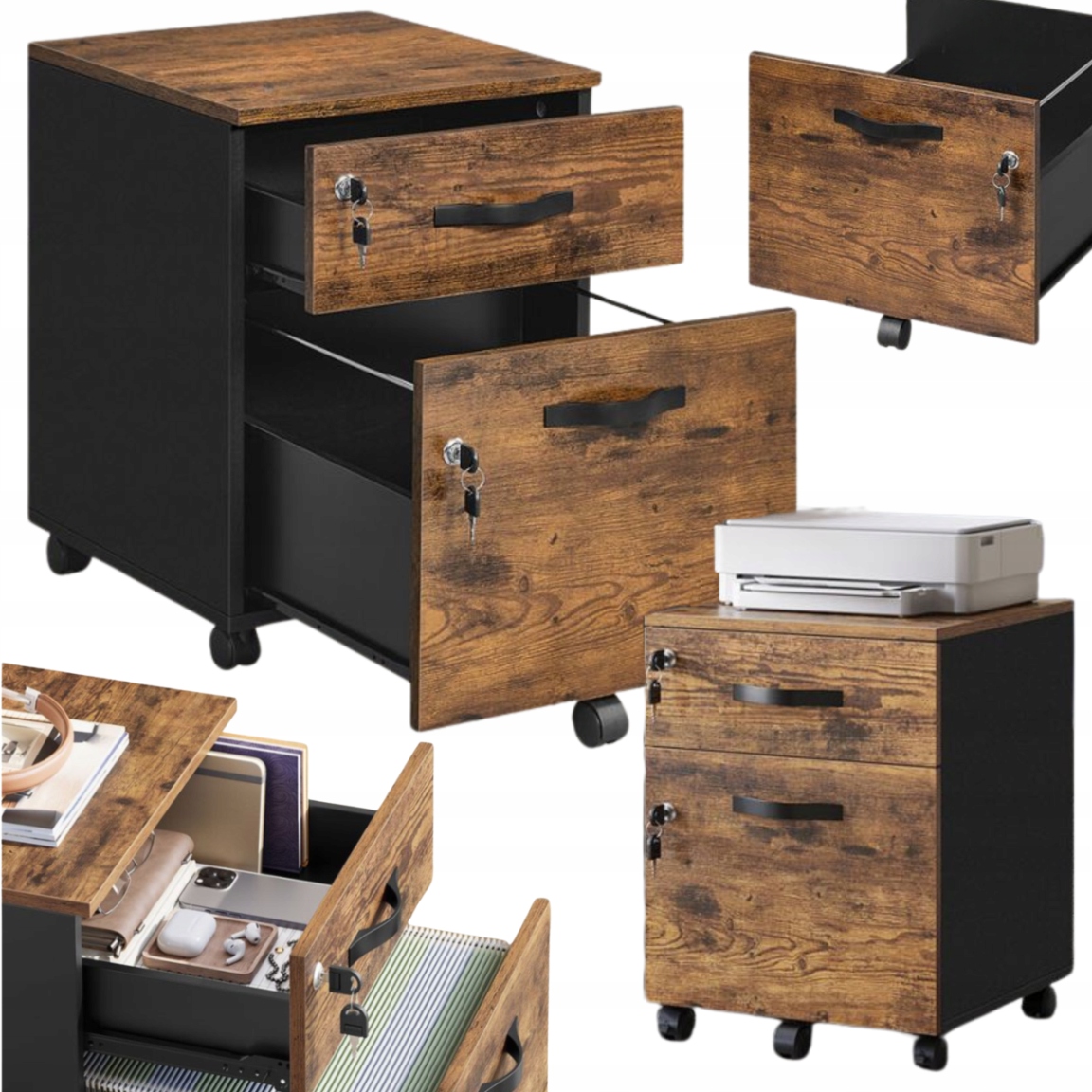 Kancelárska skriňa na dokumenty s mobilnými kolieskami, uzatvárateľná na kľúč