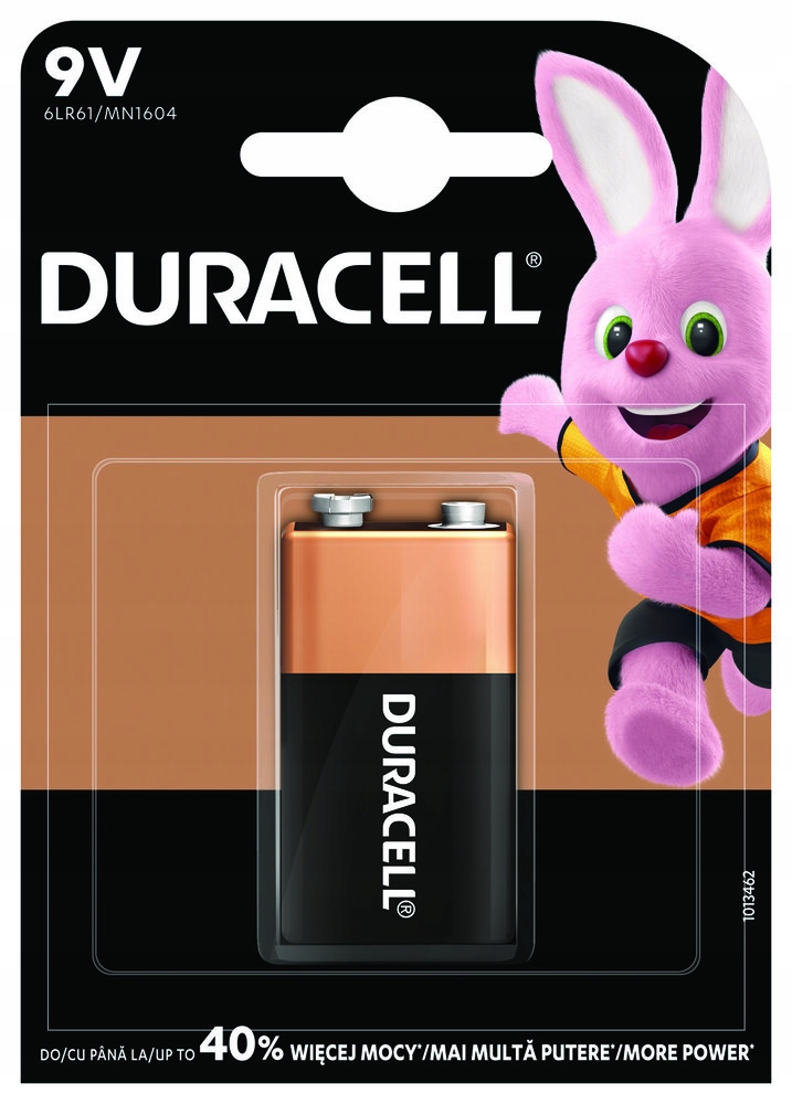 

1x Mocna Bateria Alkaliczna Duracell 9V 6LR61 6F22