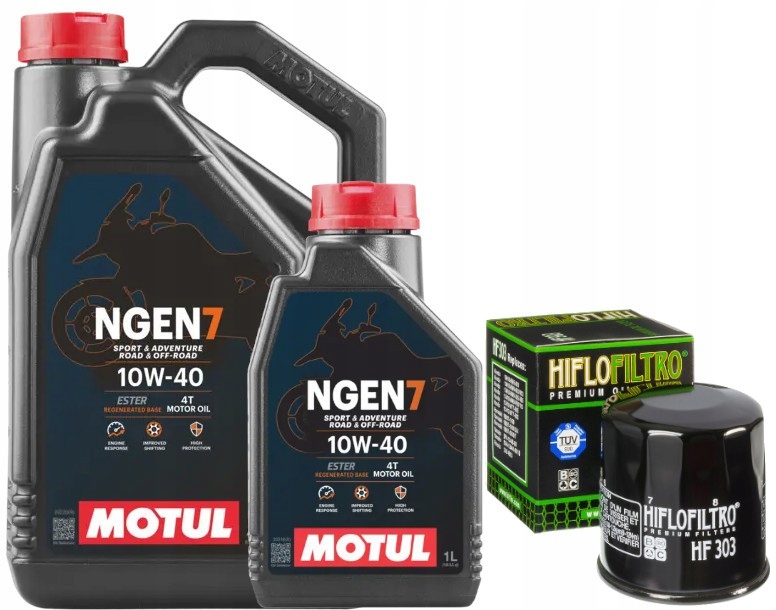 Sada Olejový filter HifloFiltro HF303 Olej 10w40 Motul 4T Ngen7 5L