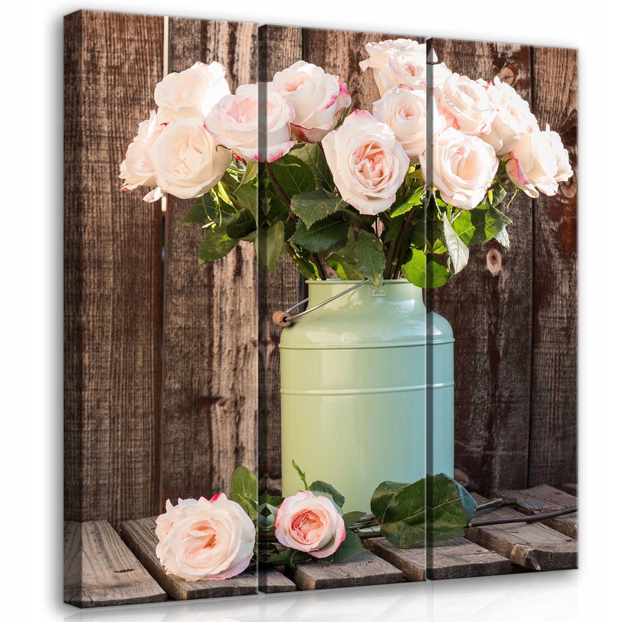 Obraz 90x100 Růže Vintage Džbán Rustikální Dřevo Provence Country