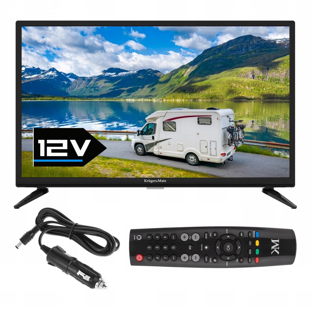 Telewizor samochodowy 24'' USB CI+ DVB-T2 230V 12V Smart TV nie
