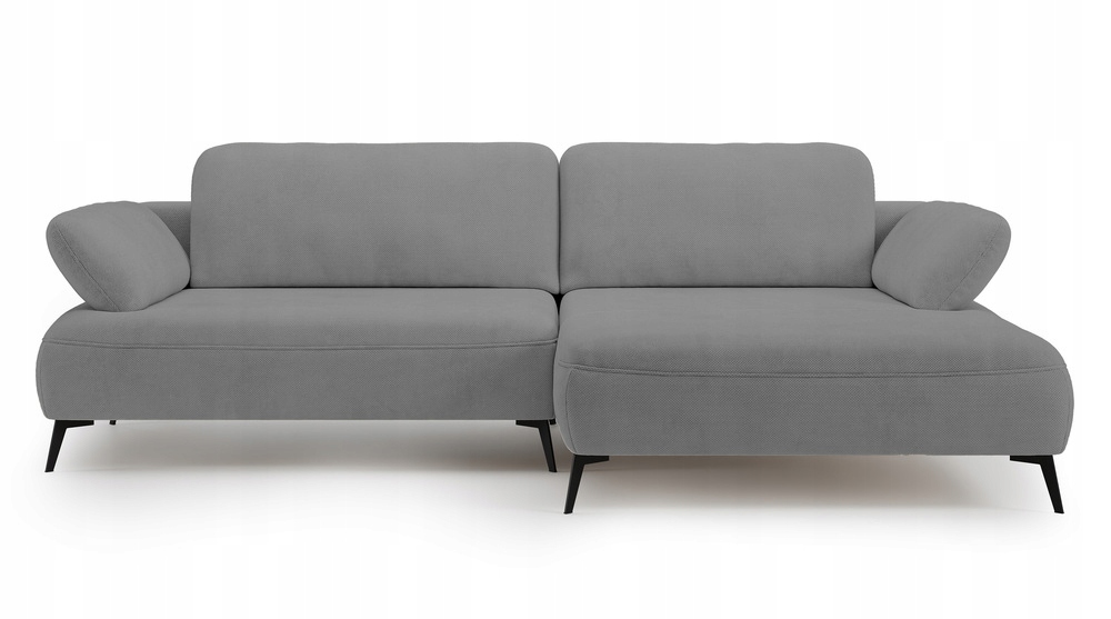 Rohová Sedací Souprava s funkcí spaní Avolla s úložným prostorem, šedá, šenilová pravá barva