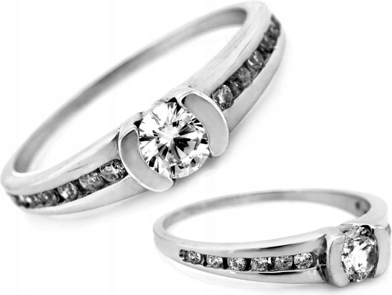 Zlatý prstýnek 585 z bílého zlata r13, módní, 14kt