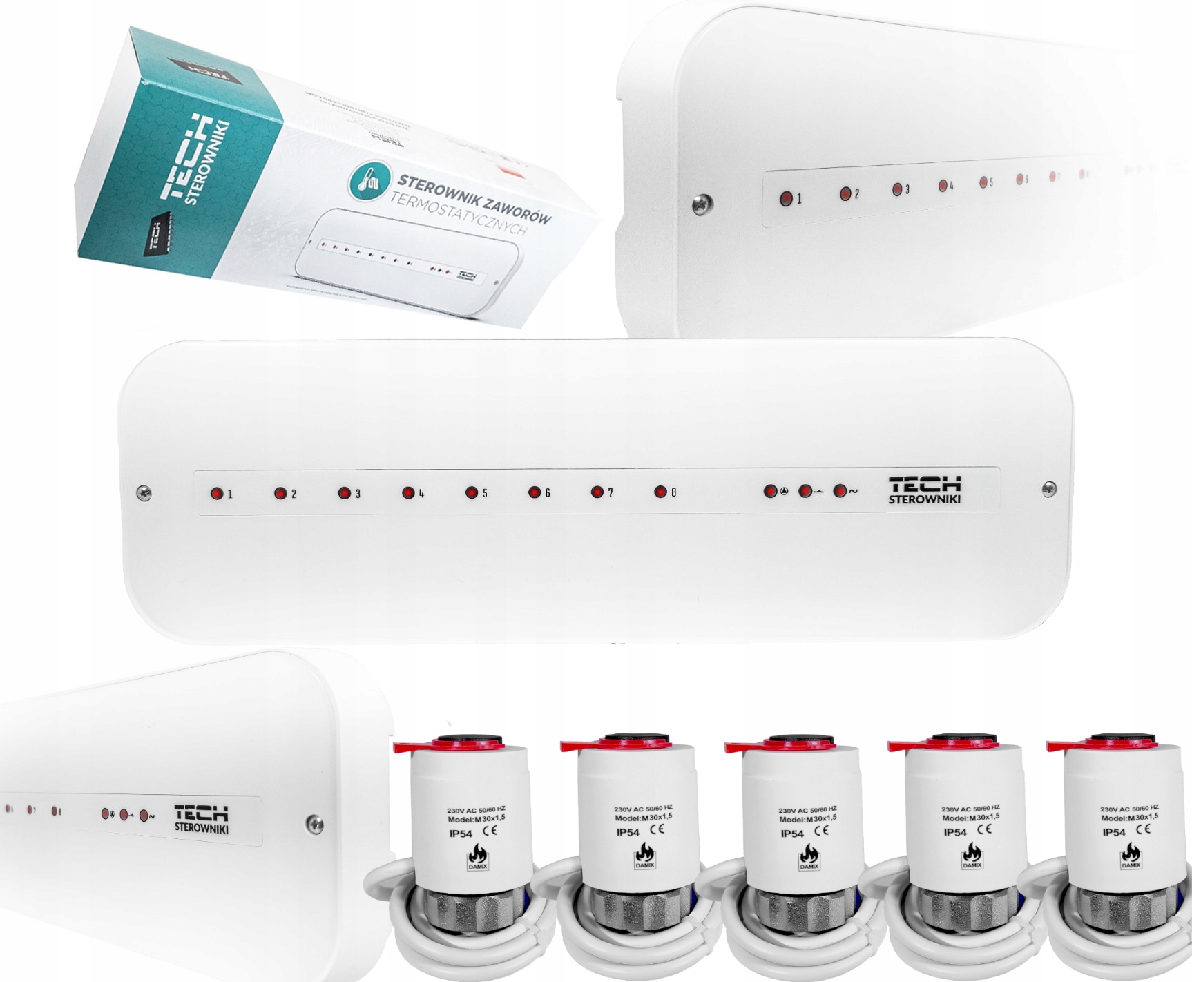 Ovladač Lišta L-5-S Slim 5 Termoelektrických Pohonů M30NC 230V Damix