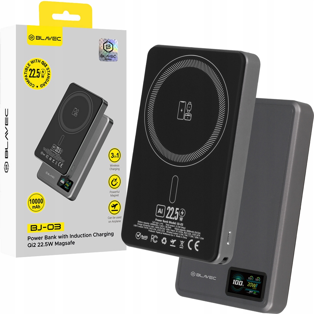 Blavec Magnetická Powerbanka Magsafe Mini Bezdrátová Pro Iphone Samsung 10000 mAh