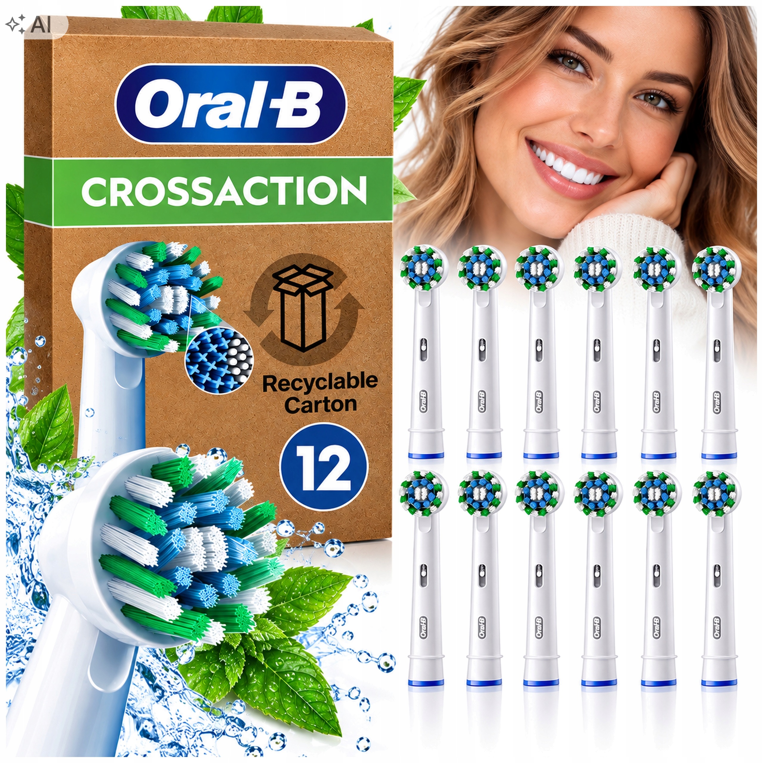Końcówki Do Szczoteczki Oral-b Pro CrossAction Okrągłe Wymienne 12 Sztuki