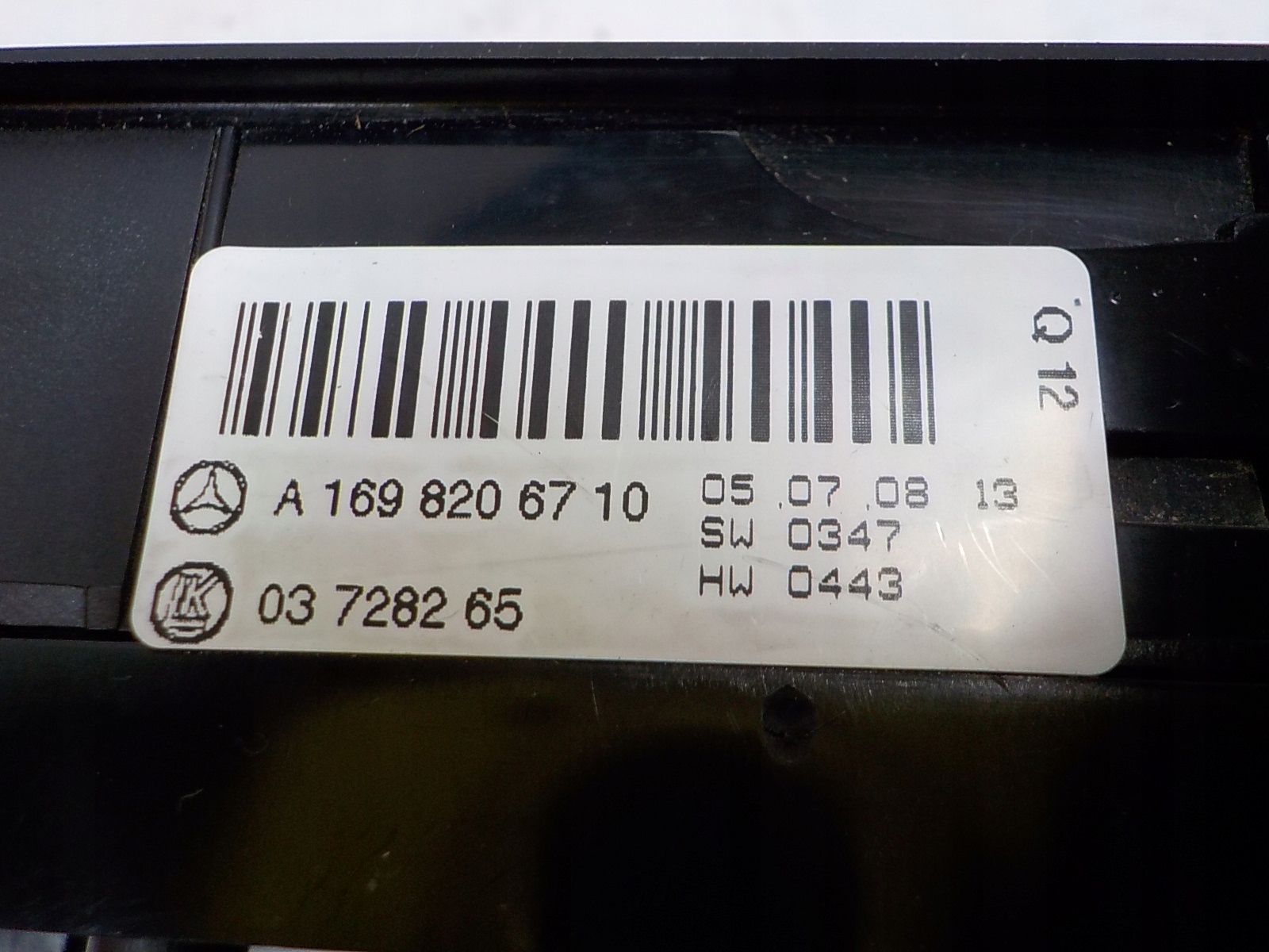 MERCEDES-BENZ W245 window control switch of mirrors A1698206710