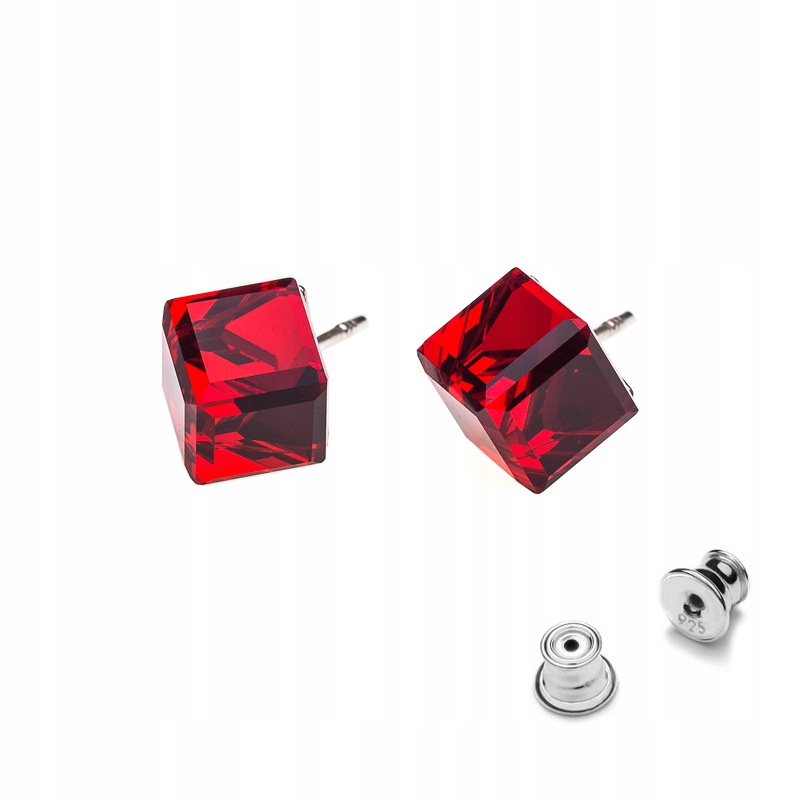 

Srebrne 925 kolczyki z kr. Swarovski Cube 8mm Ls