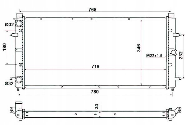 NRF CHŁODNICA VW T4 1,9-2,5TD Numer katalogowy części 509514