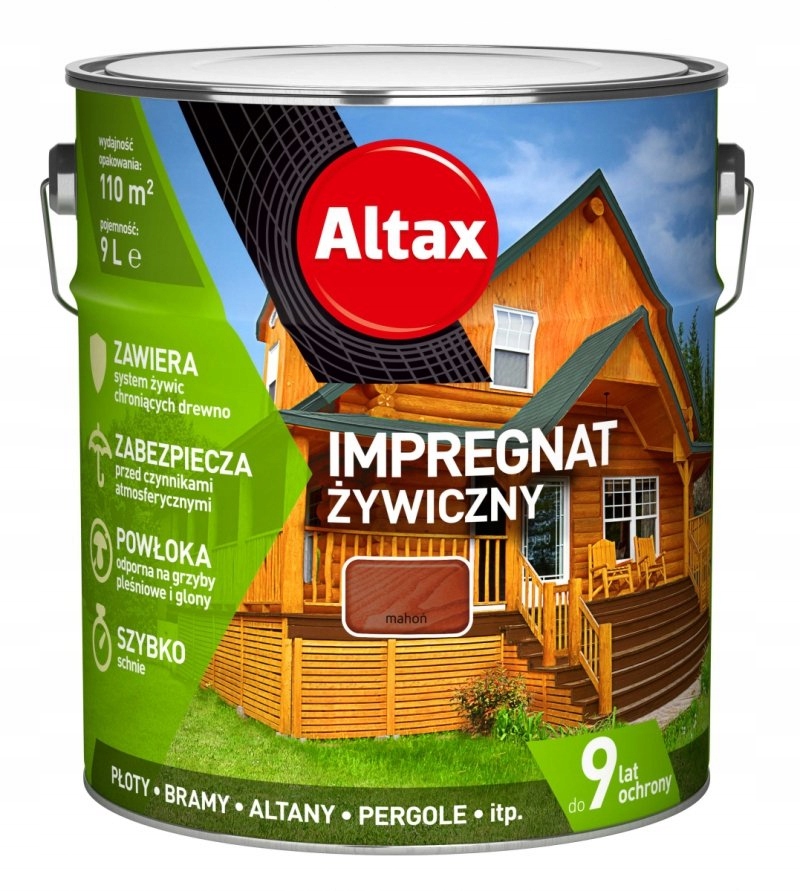

Altax Impregnat Żywiczny Do Drewna 9L Mahoń