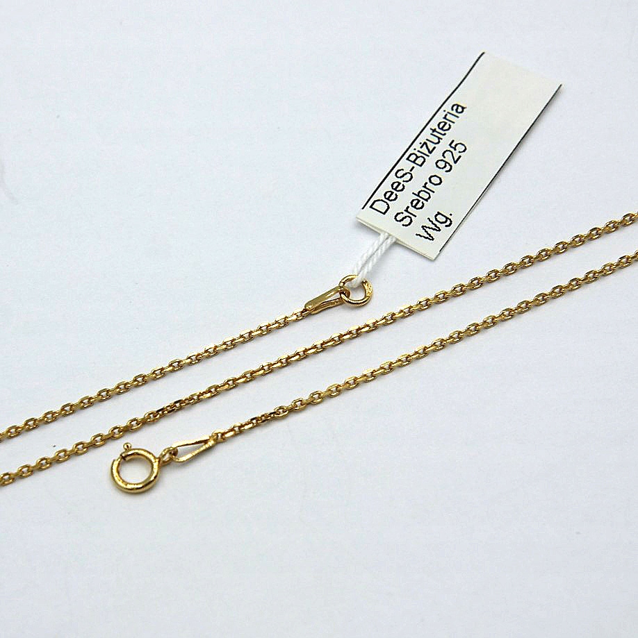 

Łańcuszek Srebrny 925 Ankier 55 cm. Pozłacany 24k