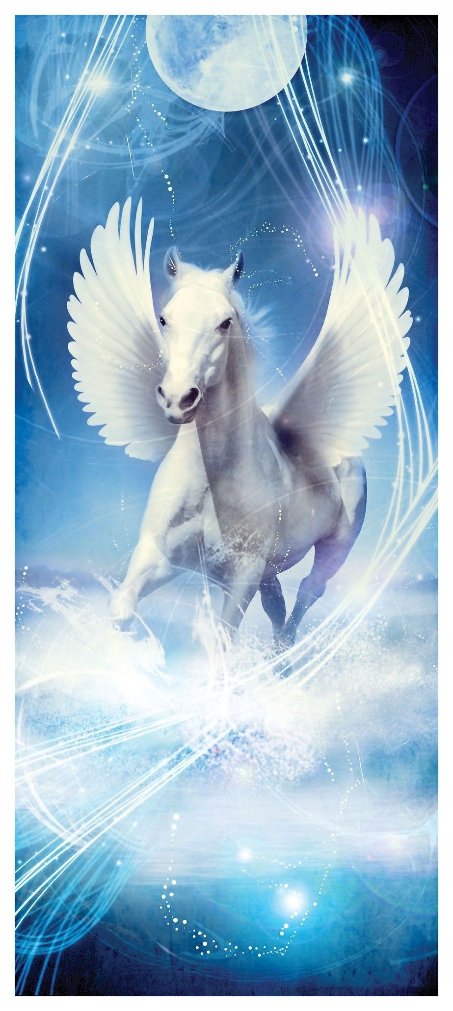 Samolepicí Samolepicí Fototapeta Pegas v měsíčním svitu, magie snů 91x211