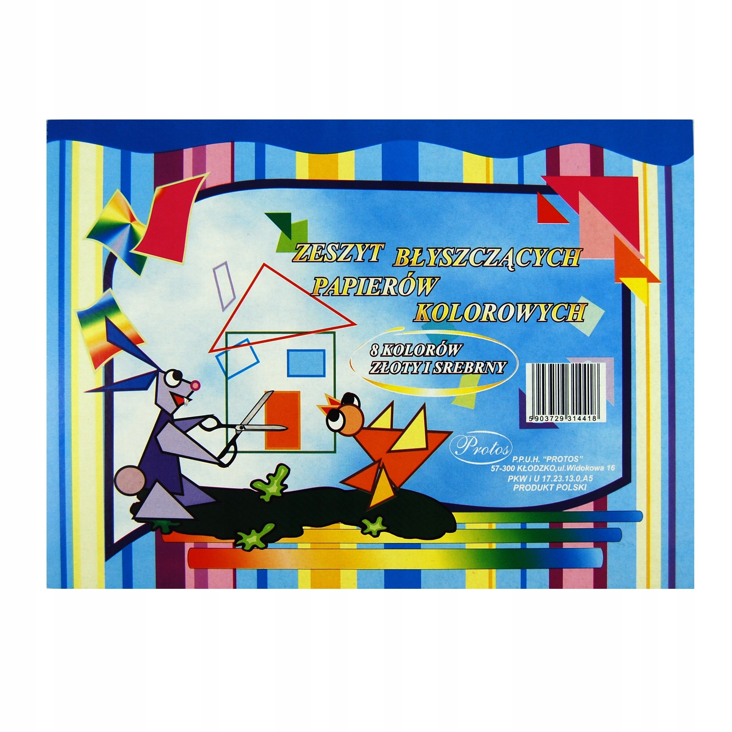 

Zeszyt papierów kolorowych błyszczących A5