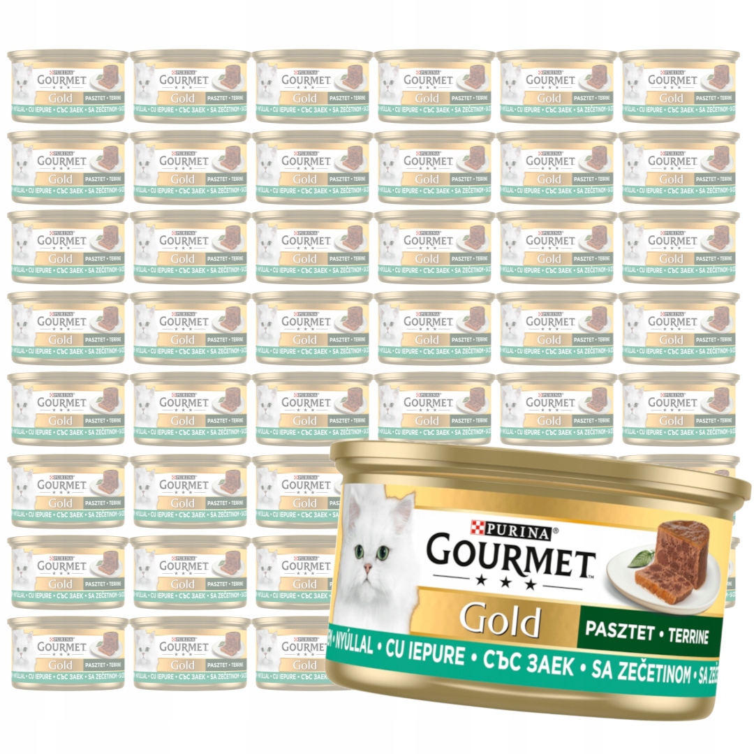 Levně Purina Gourmet Gold 48x85g Mokré Krmivo Pro Kočky Paštika s králíkem