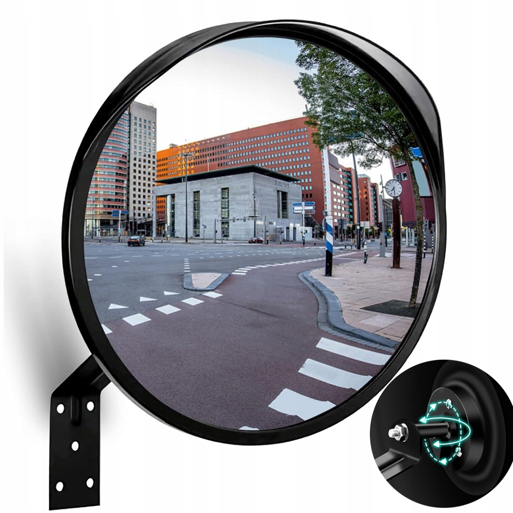 Zrcadlo Konvexní 40 cm Silniční Držák Upevnění Skladovací Zrcátko