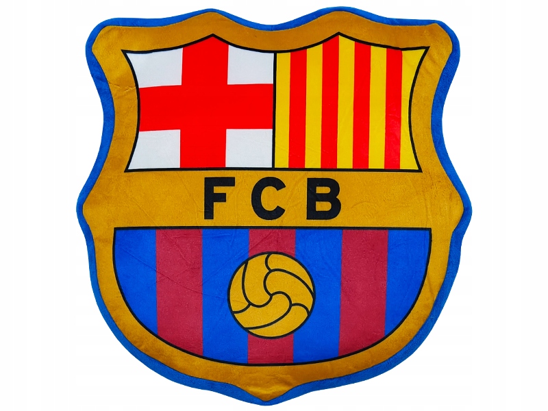 Fc Barcelona Poduszka Jasiek W Kształcie Herbu 3D 37x37 CM Aksamit