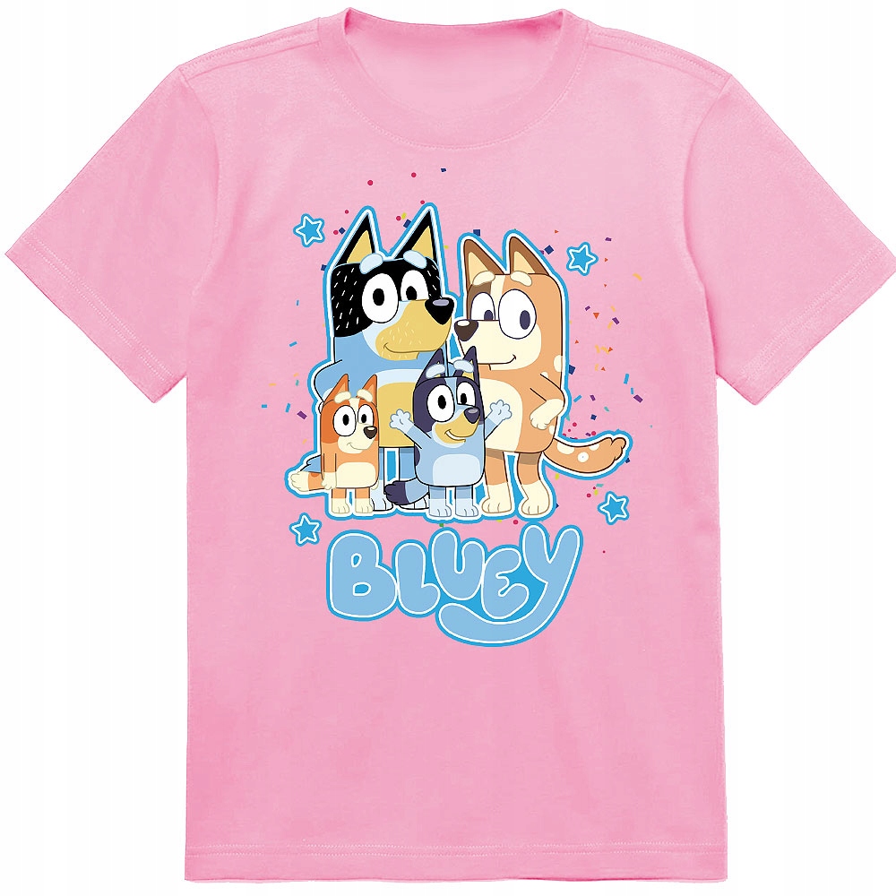 KOSZULKA DZIECIĘCA T-SHIRT DLA DZIECKA BLUEY BLUE 140 PREZENT JAKOŚĆ