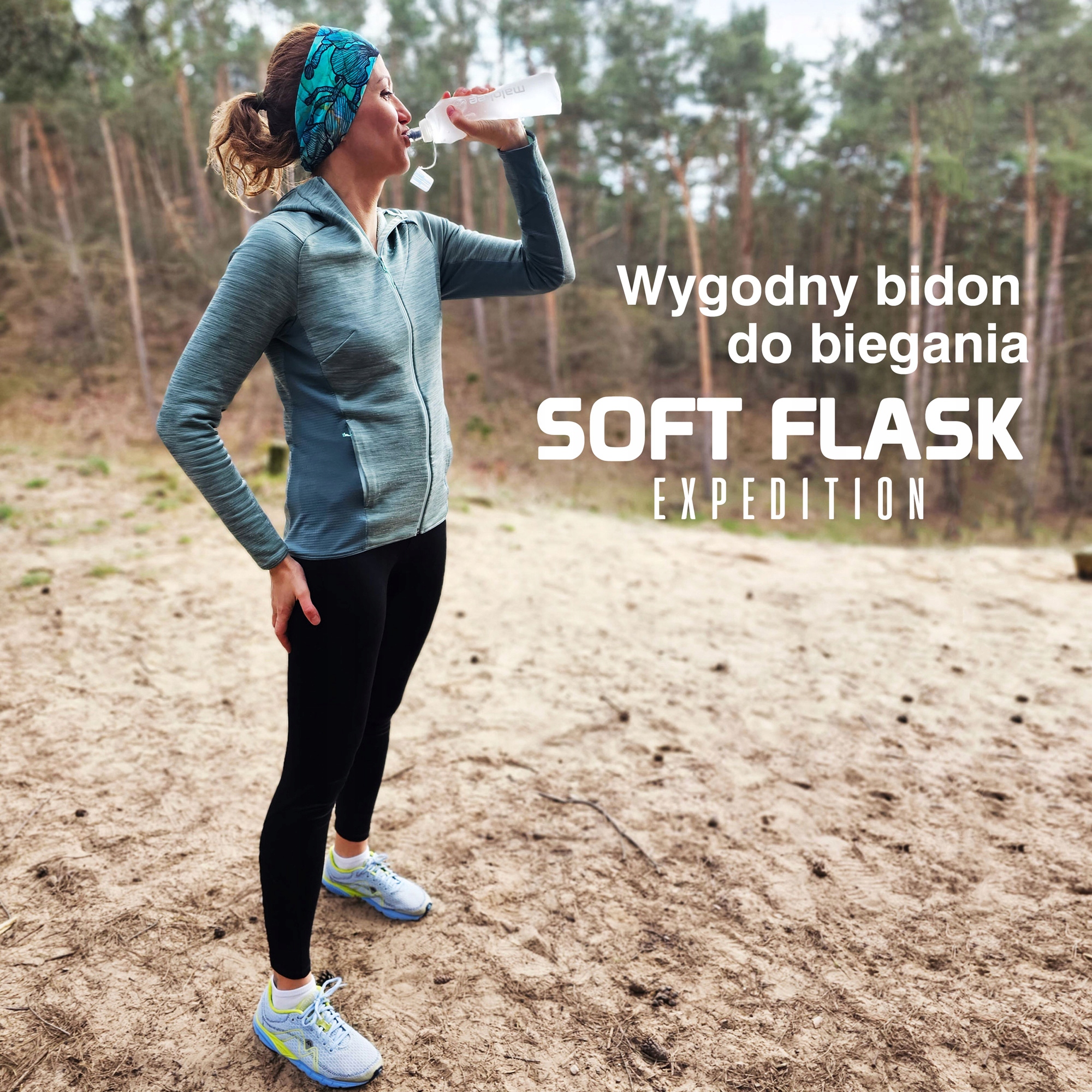 Softflask miękki bidon elastyczna butelka na wodę do biegania składana Model Softflask