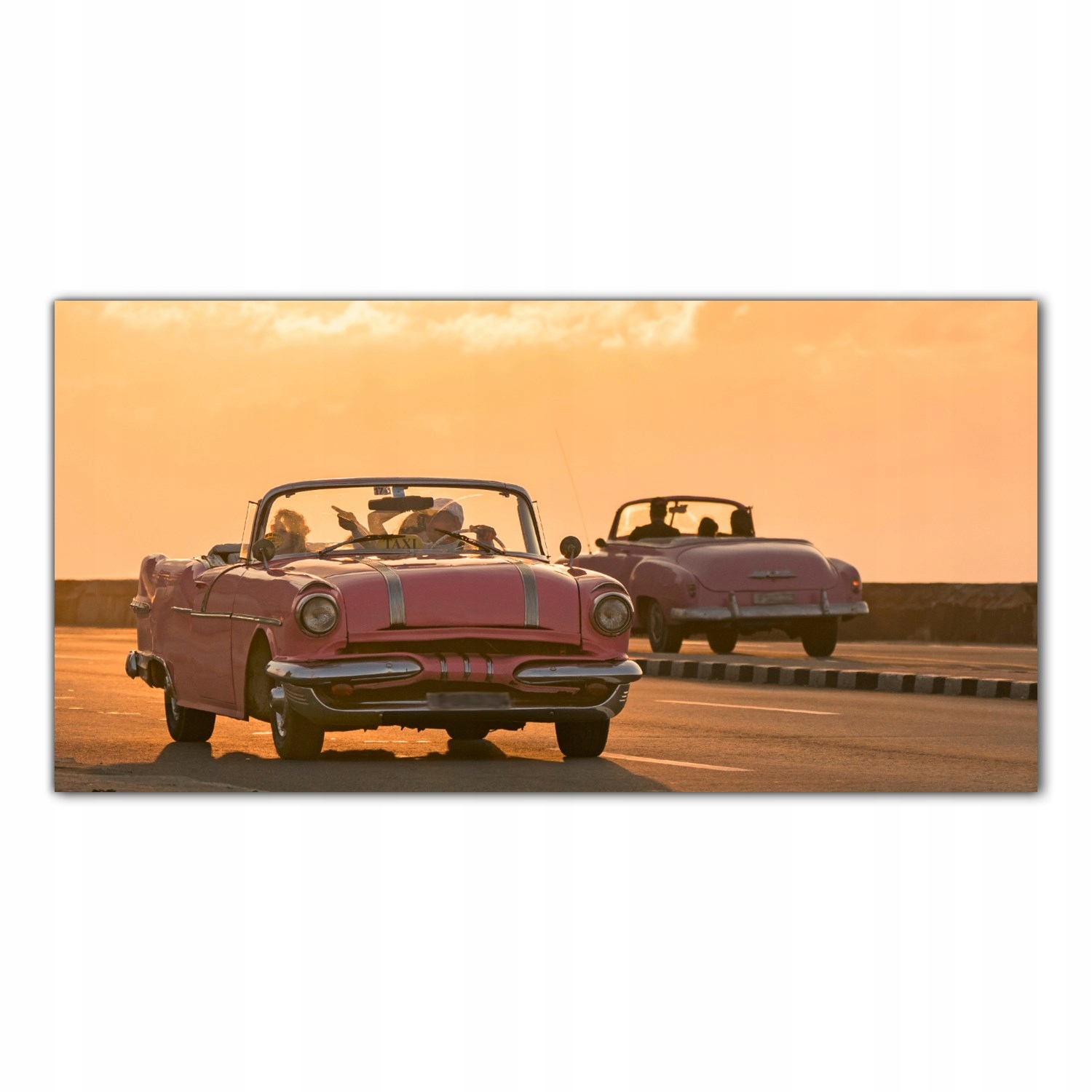 Vintage autá Havana 100x50 Tvrdené sklo panel