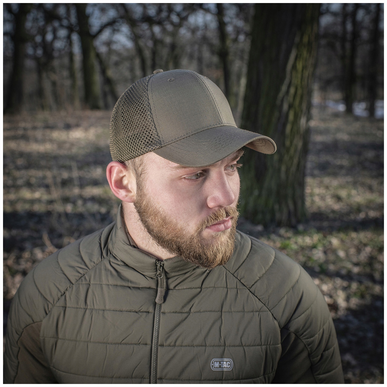 CZAPKA Z DASZKKIEM SIATKA FLEX RS M-TAC OLIVE S/M Odcień oliwkowy