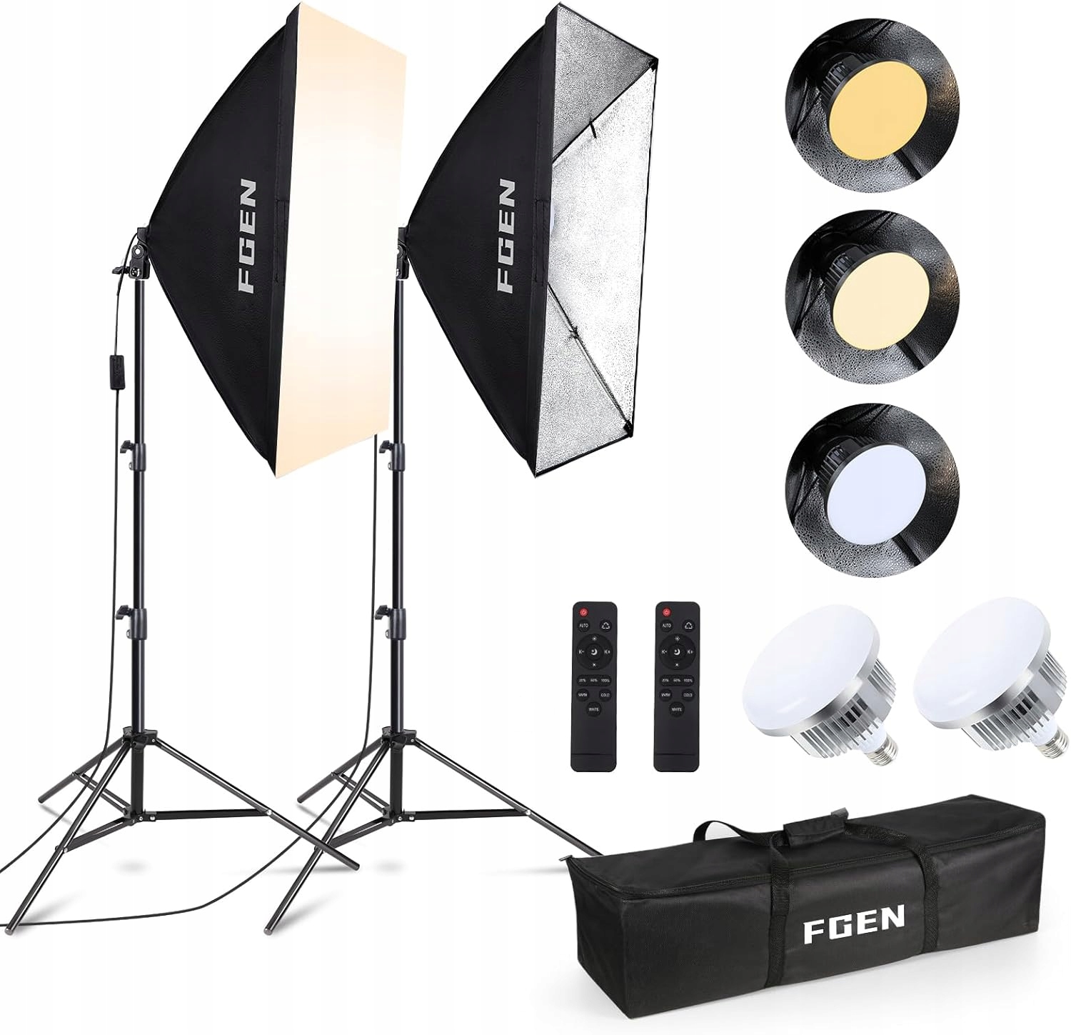 Softbox FGen LED570 2x50x70cm oświetlenie LED 85W regulowany statyw