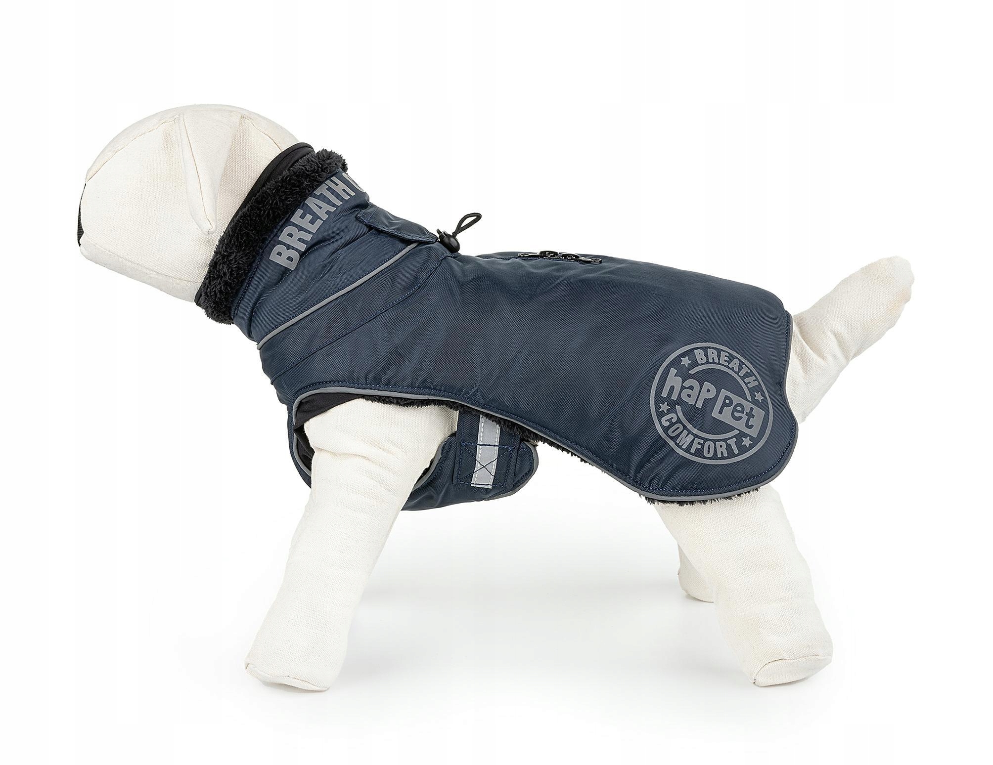 Bunda pro psa dvojitý límec, útulná a teplá