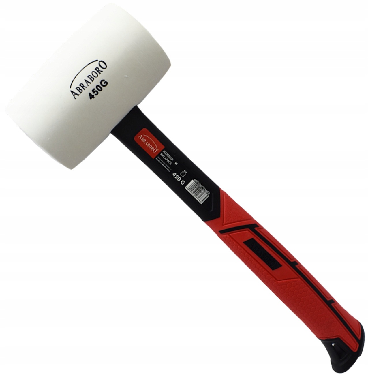 Abraboro 00001602 Młotek Gumowy Biały Trzonek Kompozytowy Soft Grip 450 g