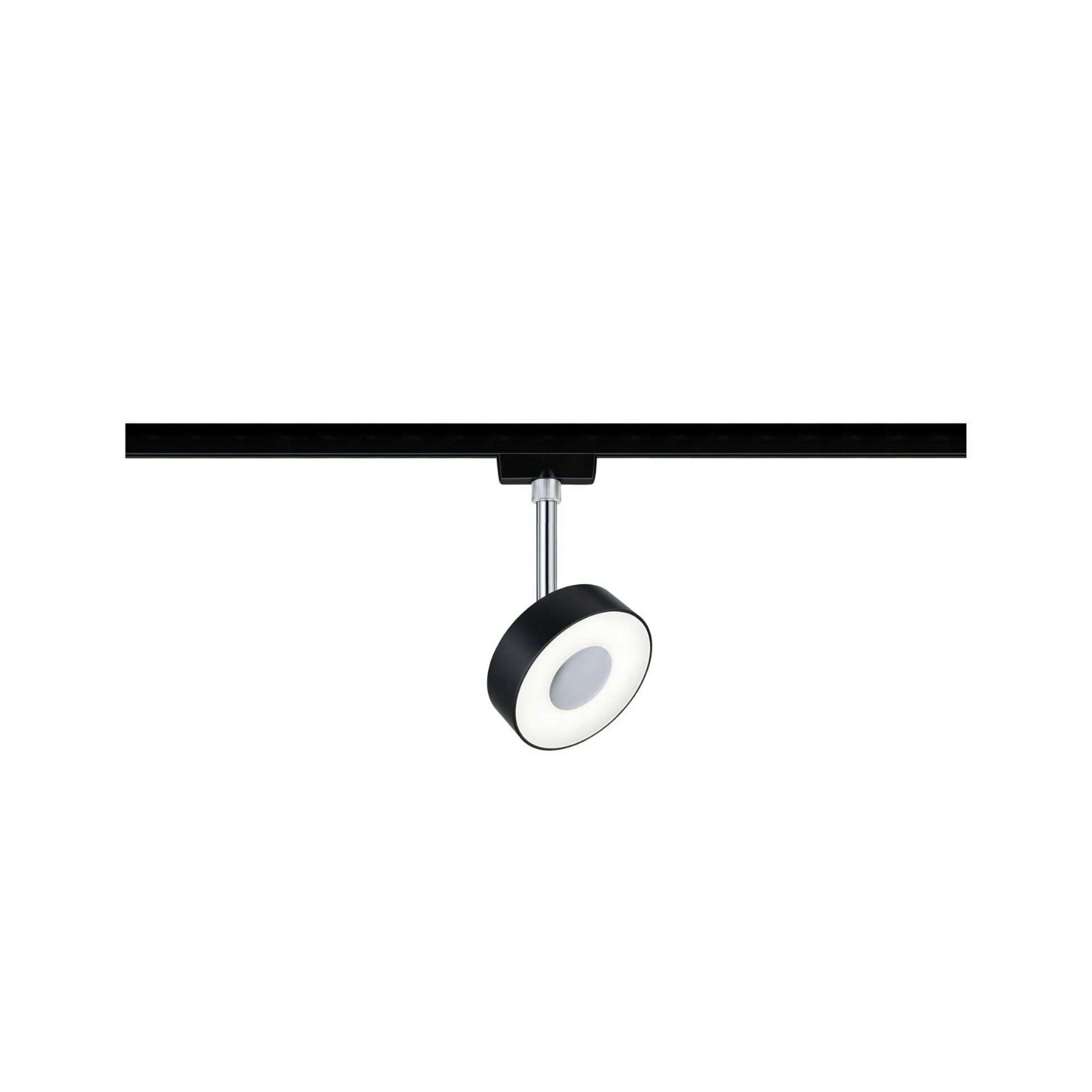 Paulmann URail LED-spot Circle 5W čierna mat/chróm, stmievateľný 4000K