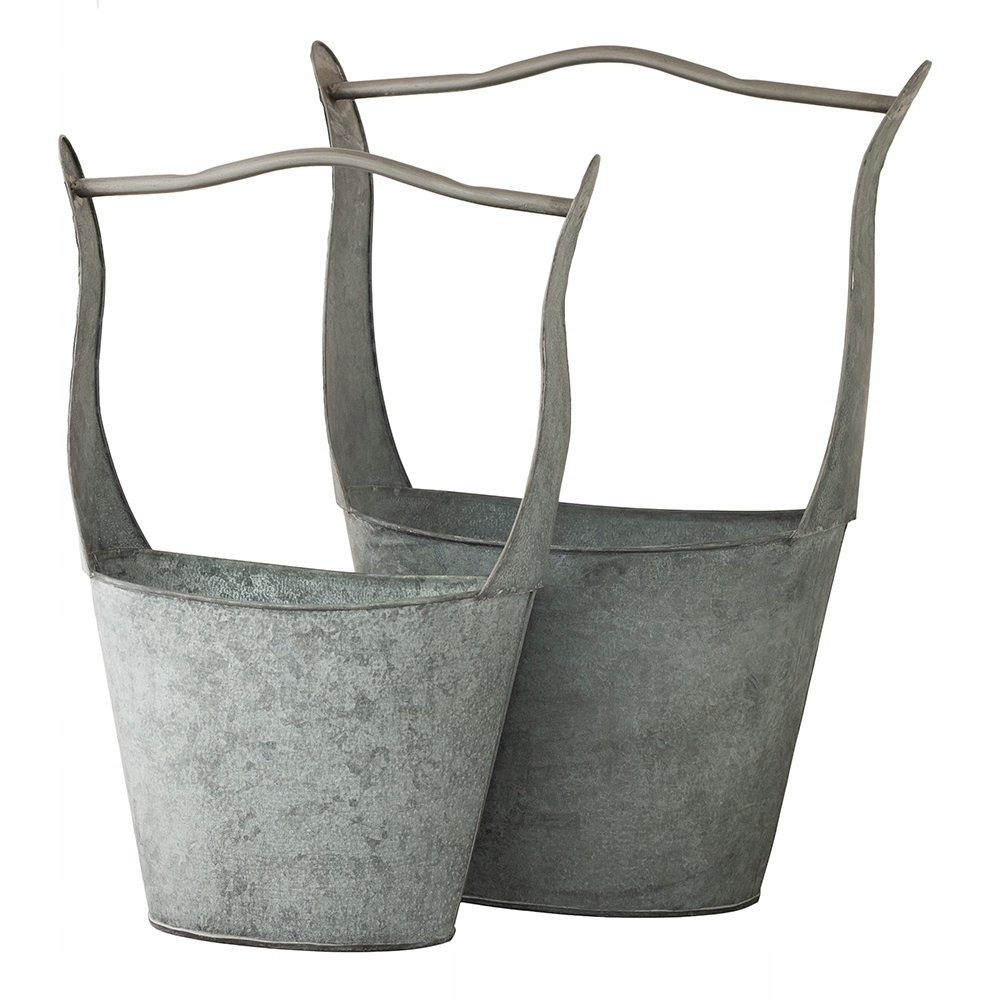 2 szt. DONICA METALOWA szara wisząca / stojąca