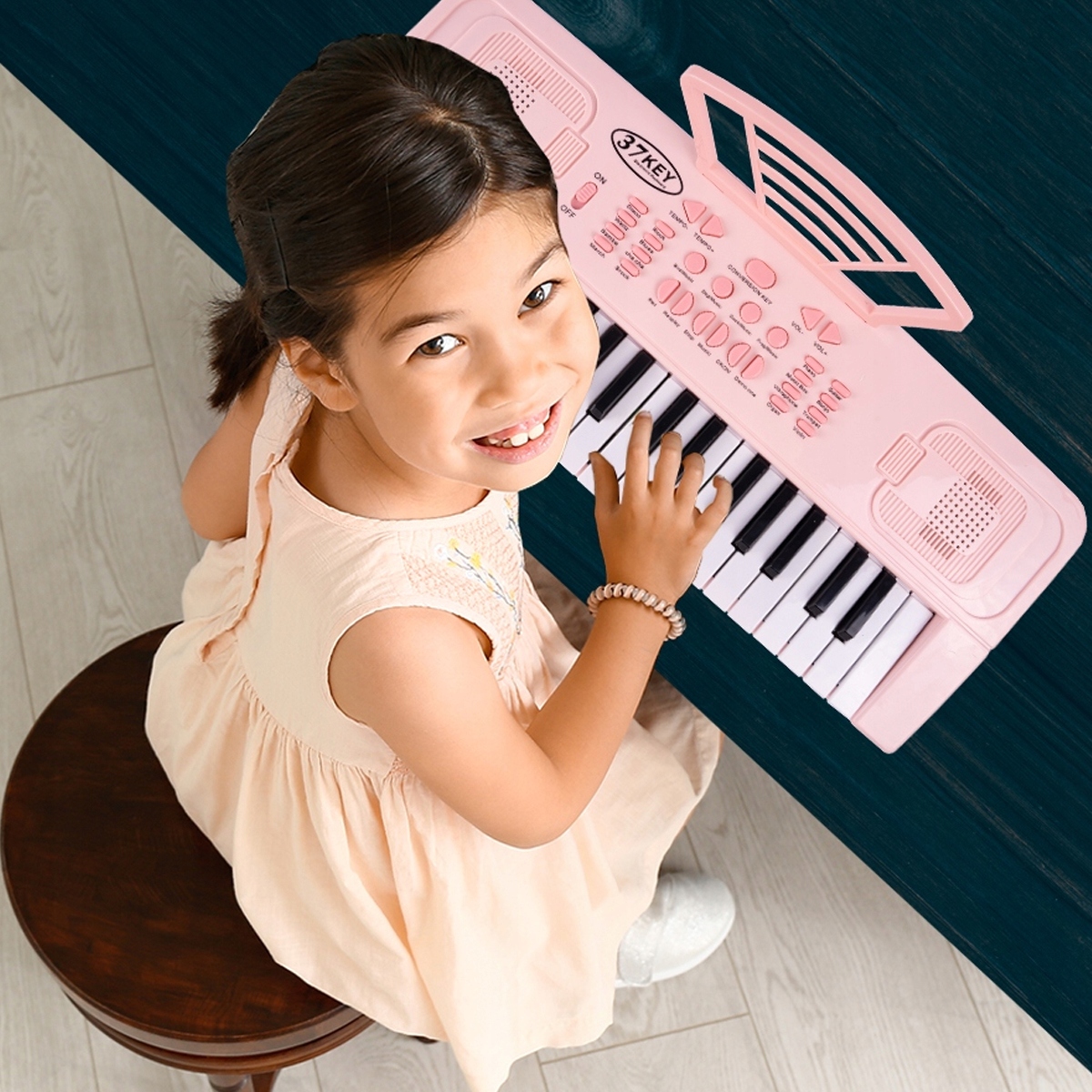 Wielofunkcyjne Organy Pianino Elektroniczne 37 Klawiszy Keyboard + Mikrofon Kod producenta Z856R