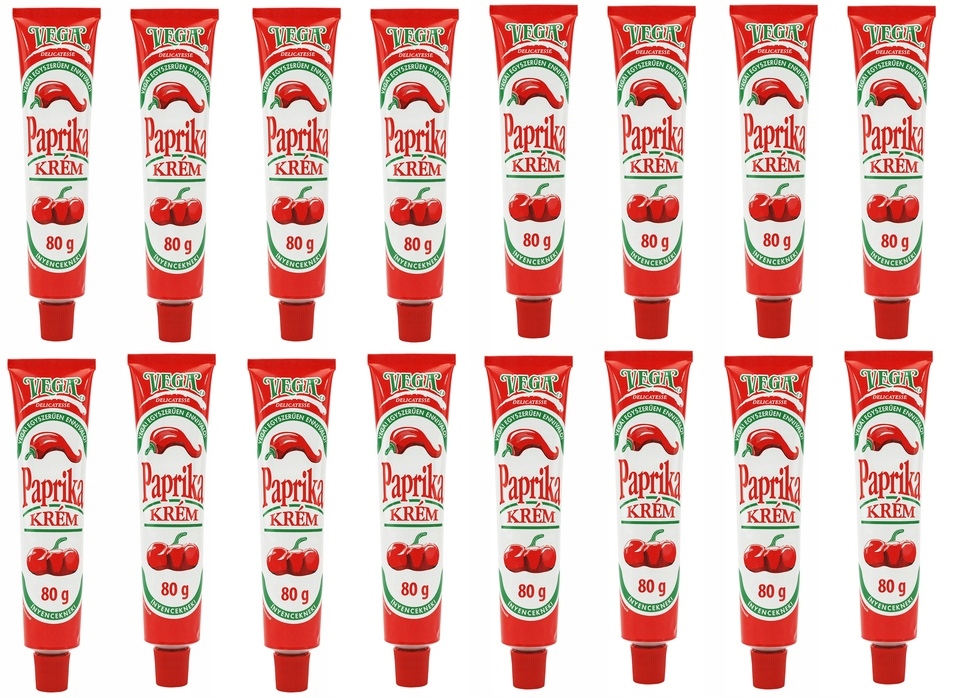 16x 80g Kalocsai krem paprykowy Vega w tubce łagodny Węgry Karton