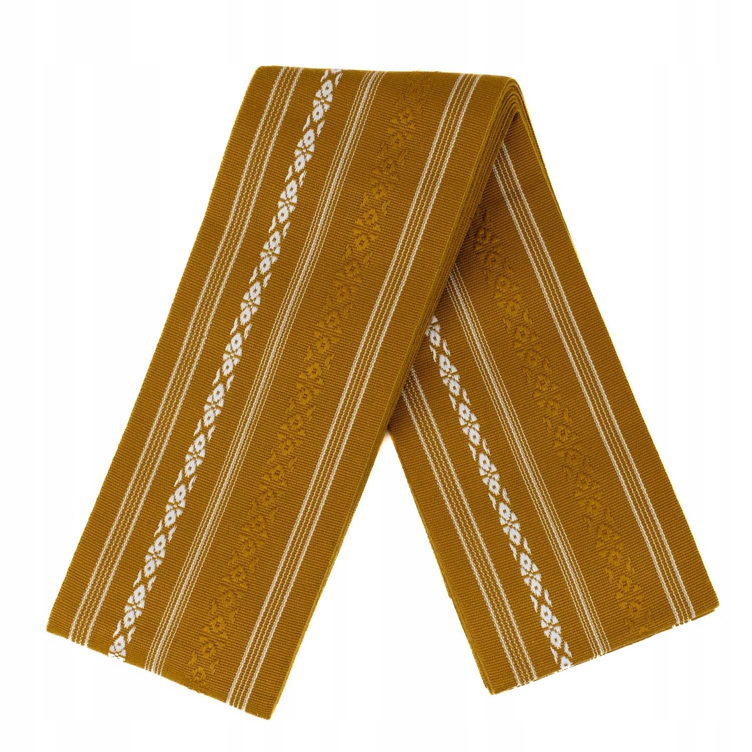 Kaku Obi pásek pro Iaido Kendo Kenjutsu Aikido zlato-bílý 100% bavlna Japan