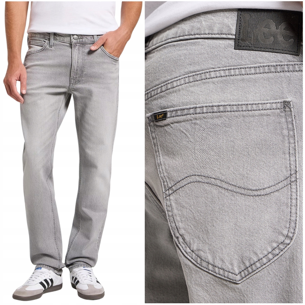 Lee Daren Engineer Džins jednoduché šedé džínové kalhoty nižšího střihu W31 L32
