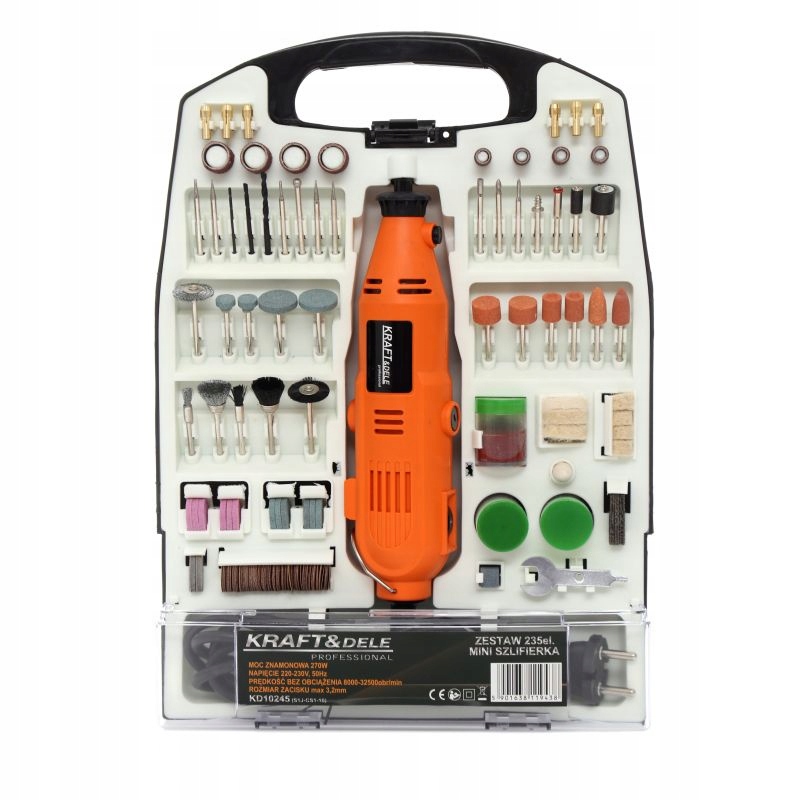 Multibruska 270W 8000-32500 Ot/min 235 příslušenství Kraft&Dele