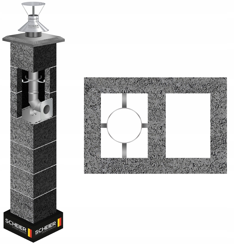 Systémový komínový systém Inox 80 13 m plyn W2 turbo vložka ocel 36x24