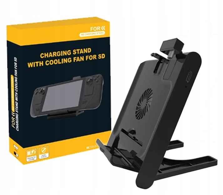 Podstavec s držákem pro nabíjení Steam Deck s chladicím ventilátorem