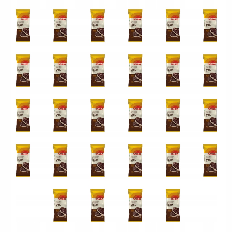 Sonko. Dark Wafle Ryżowe w Czekoladzie Przekąska Bezglutenowa 65 g X28