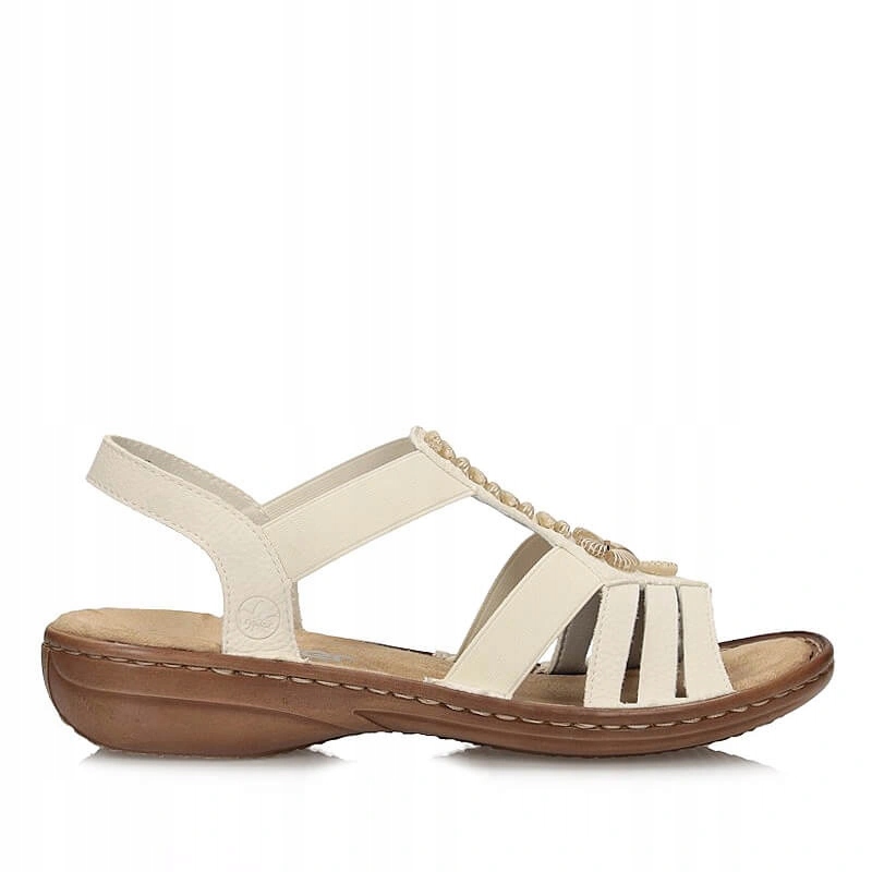 Dámské sandály Rieker 60806-80 bílé, bílé, nazouvací