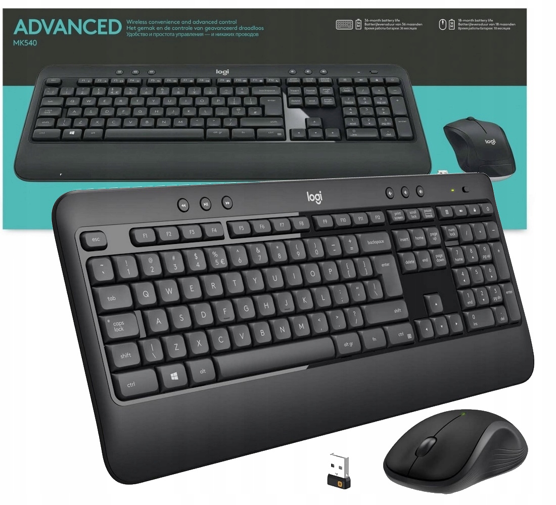 Sada bezdrátové klávesnice a myši Logitech MK540 Advanced Qwerty Us