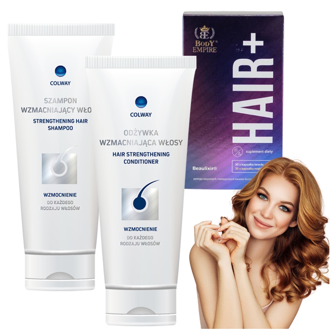 Zestaw Szampon Odzywka Wzmacniajaca COLWAY + Hair+ Body Empire