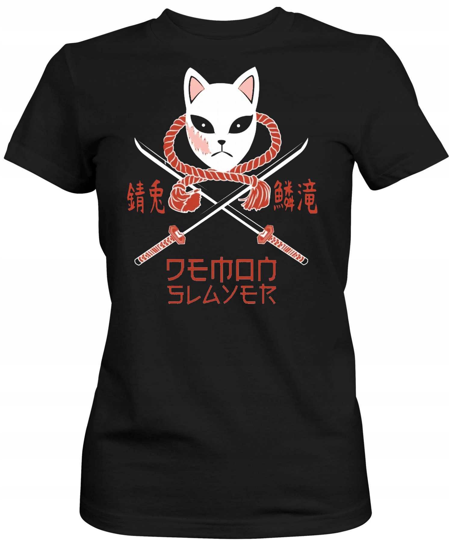 

koszulka damska Demon Slayer Sabito maska kot