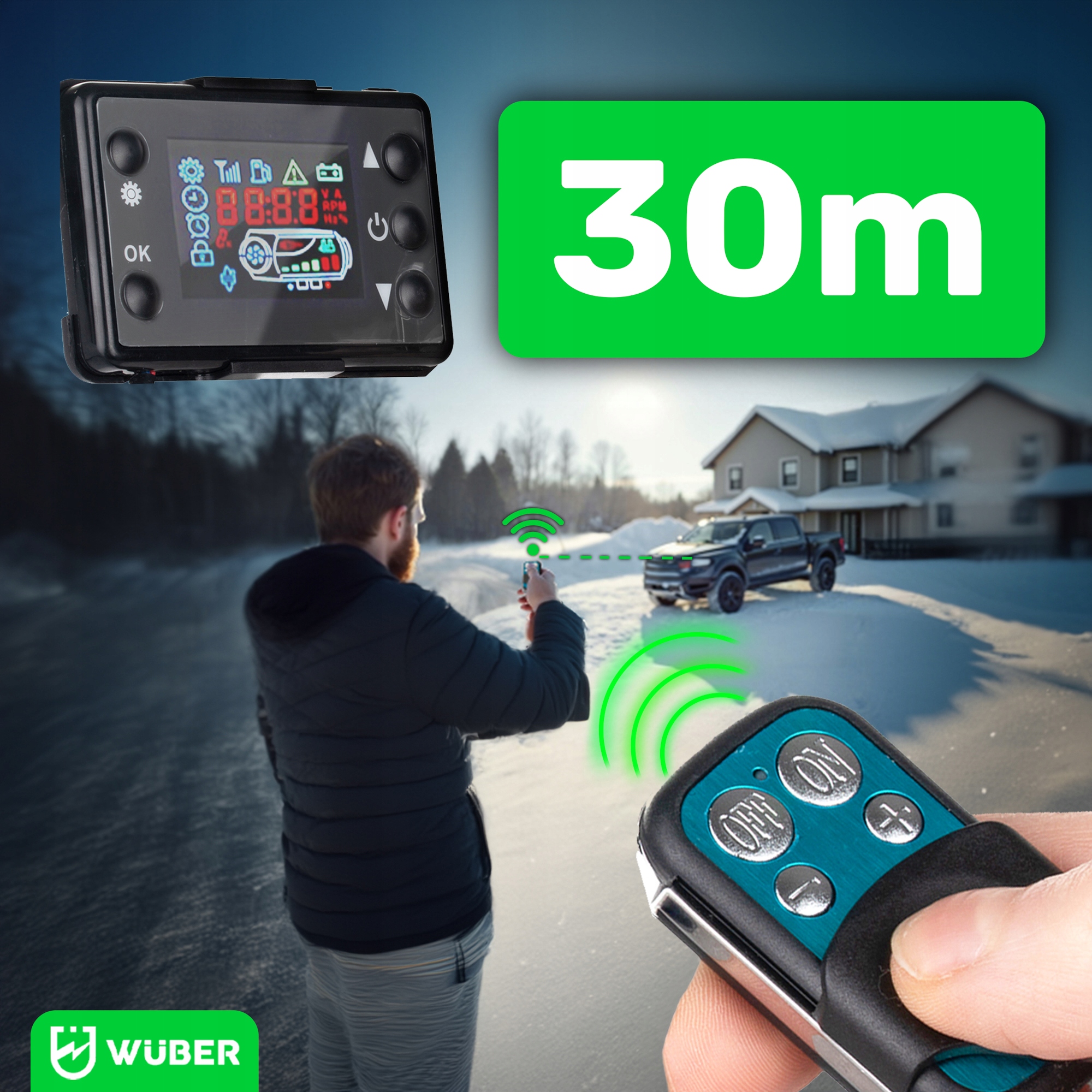 NAGRZEWNICA OLEJOWA SAMOCHODOWA OGRZEWANIE POSTOJOWE DMUCHAWA 5KW WUBER Marka Wuber