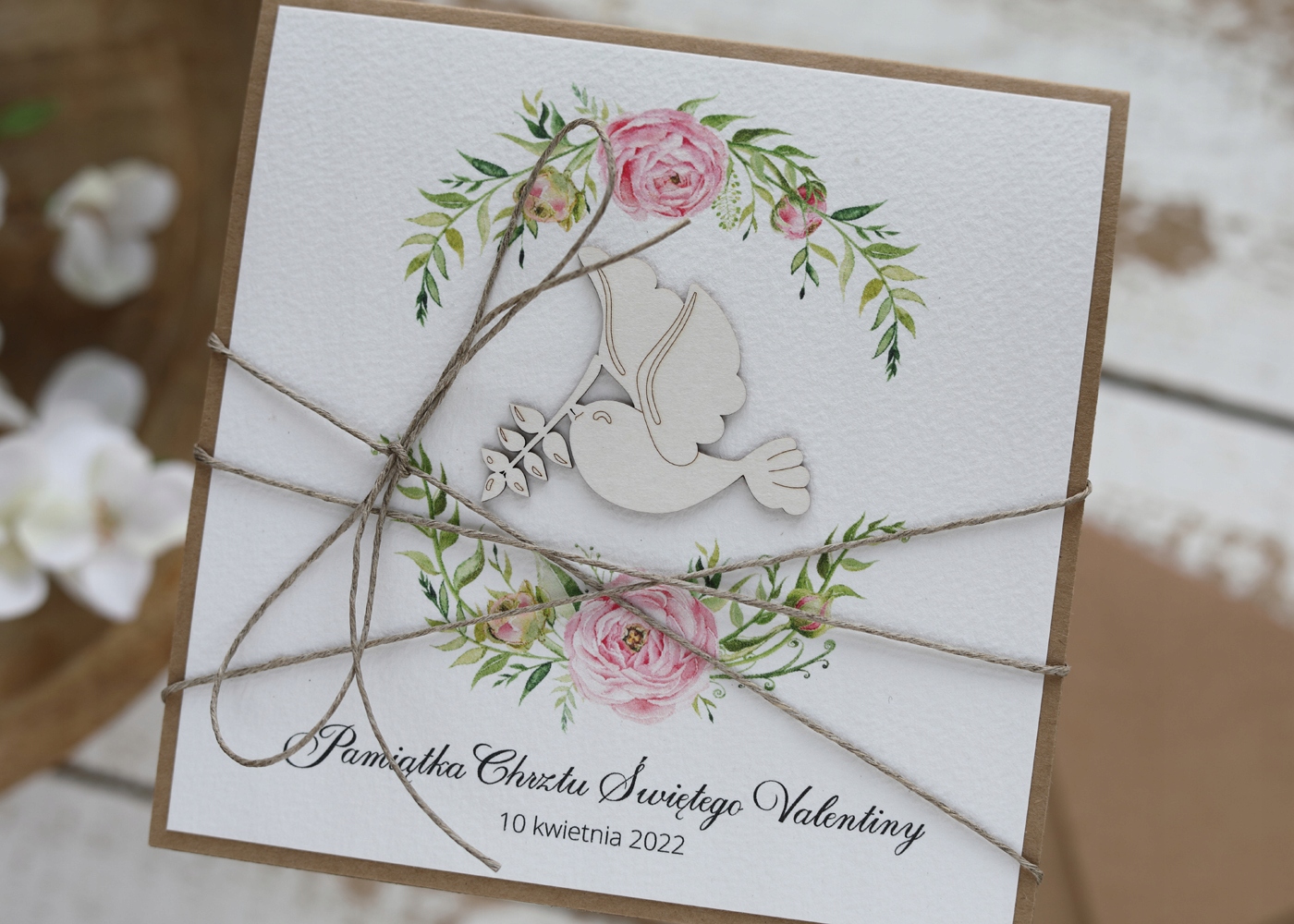 Ručně vyráběné přání na křtiny od matky křest