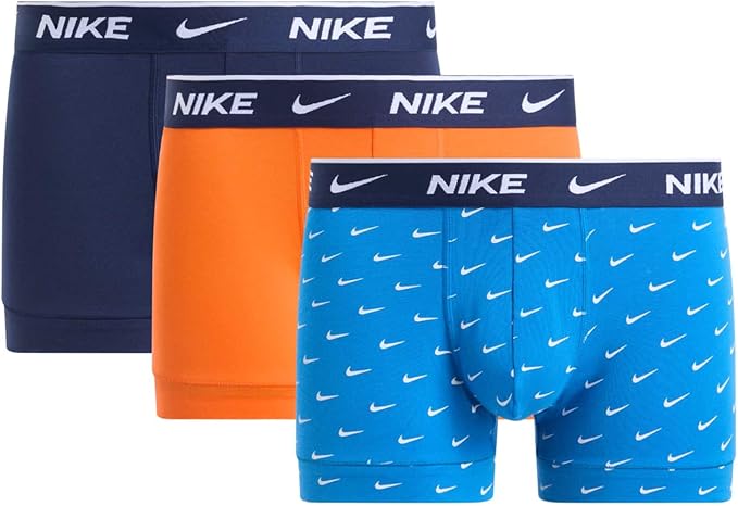 Nike Pánské Boxerky Trunk 3PK Modré/oranžové/námořnická Modrá vel. L