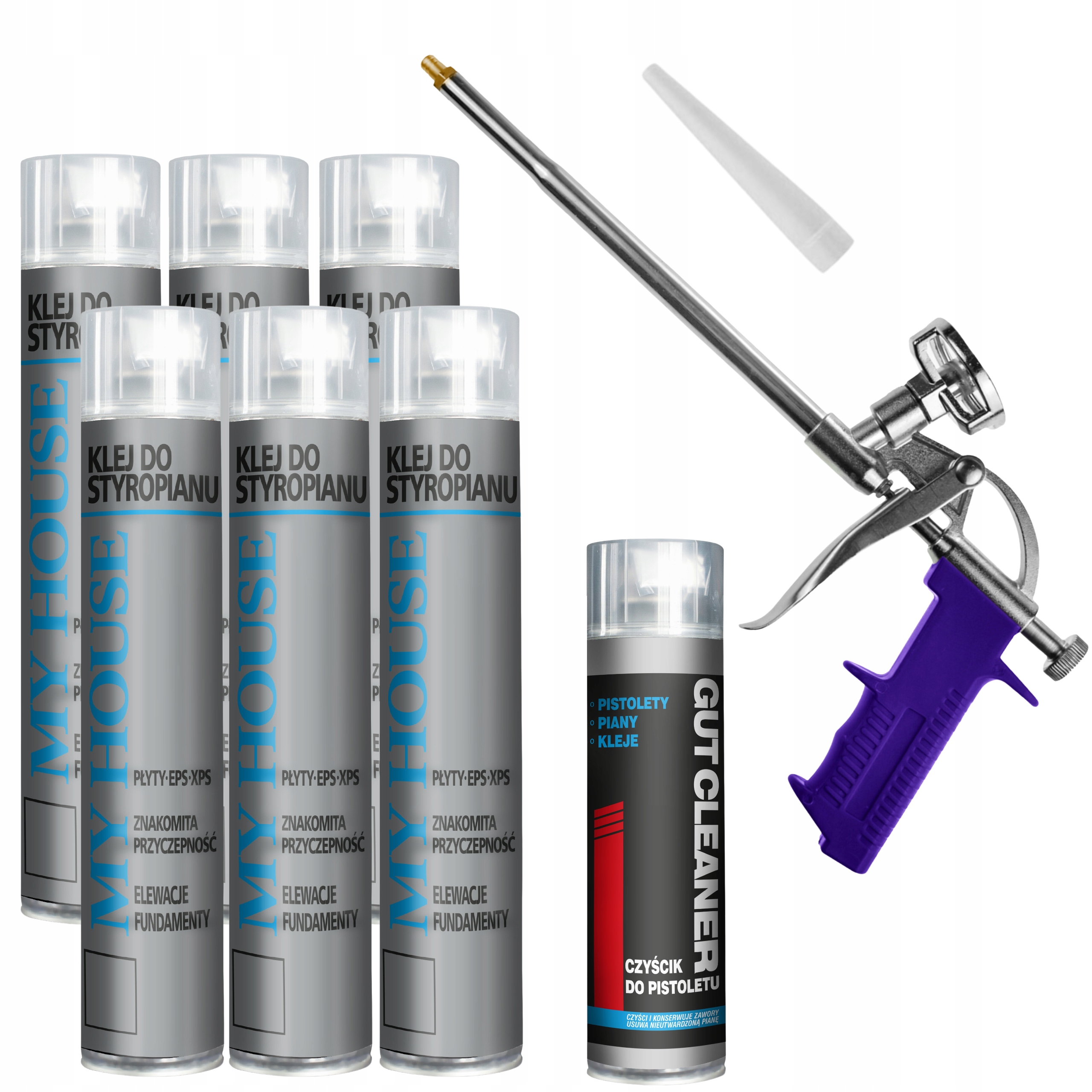 KLEJ PIANA DO STYROPIANU PIANKA CZYŚCIK PISTOLET PIANOKLEJ