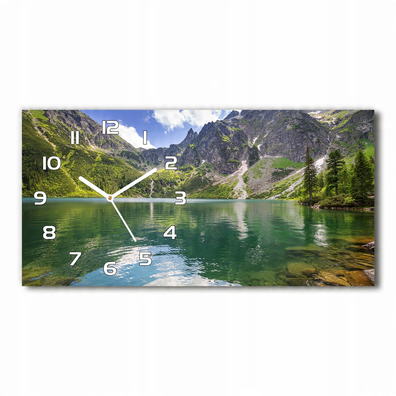 

Zegar ścienny szklany Morskie oko Tatry 60x30 cm